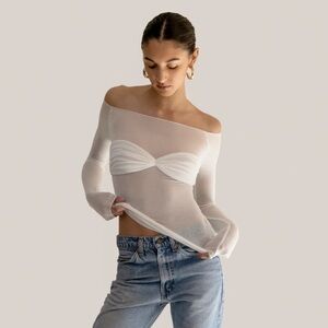 ORSEUND IRIS La Sirena Top in milk white, size xs